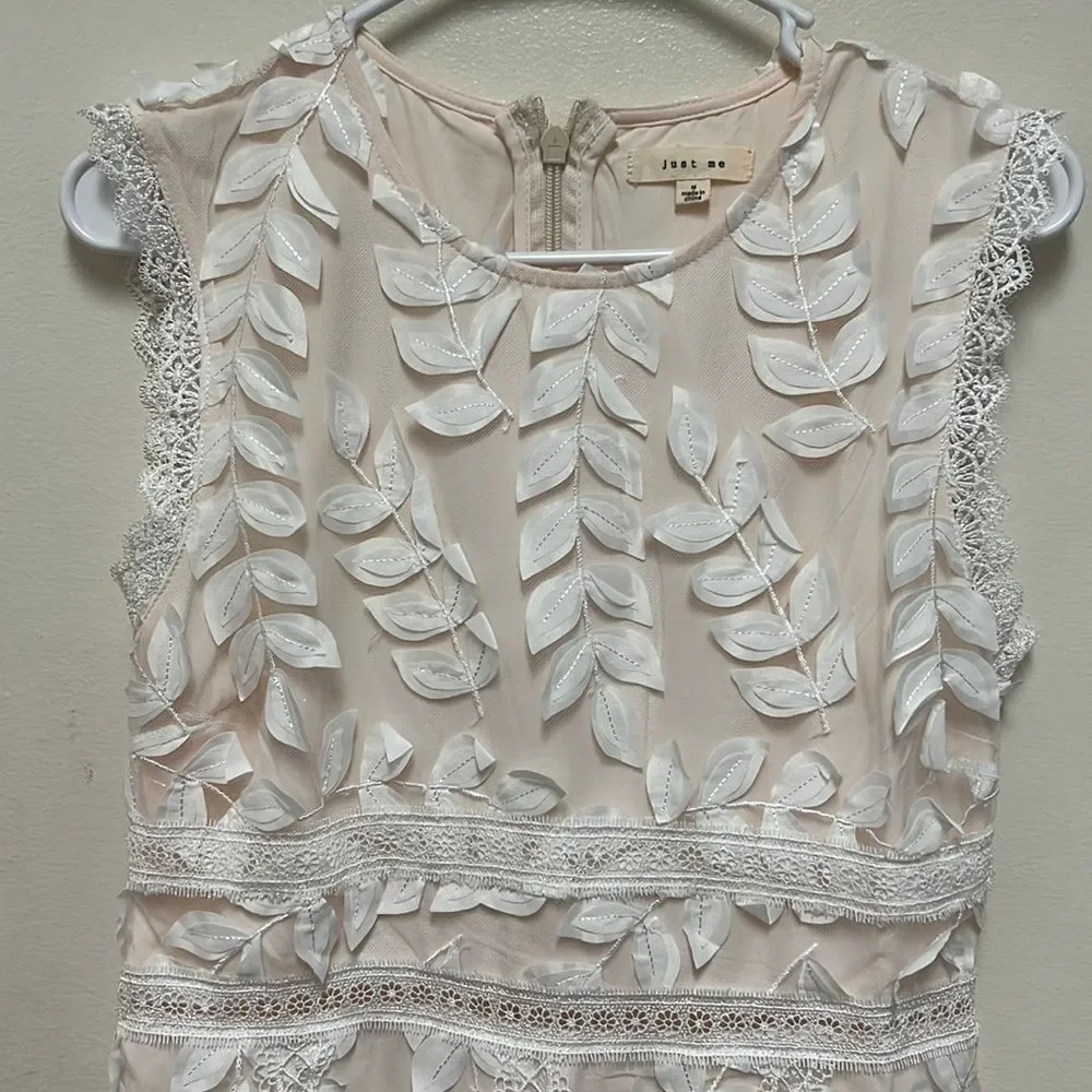 Just Me Ivory Lace Midi Dress - Picture 3 of 10